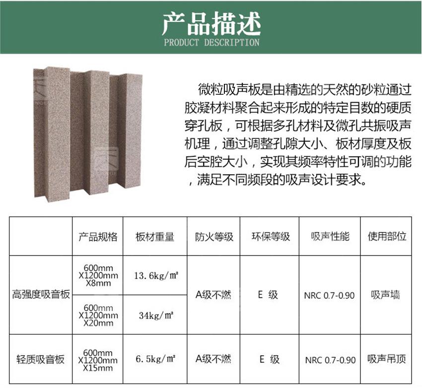 微粒吸声板产品描述